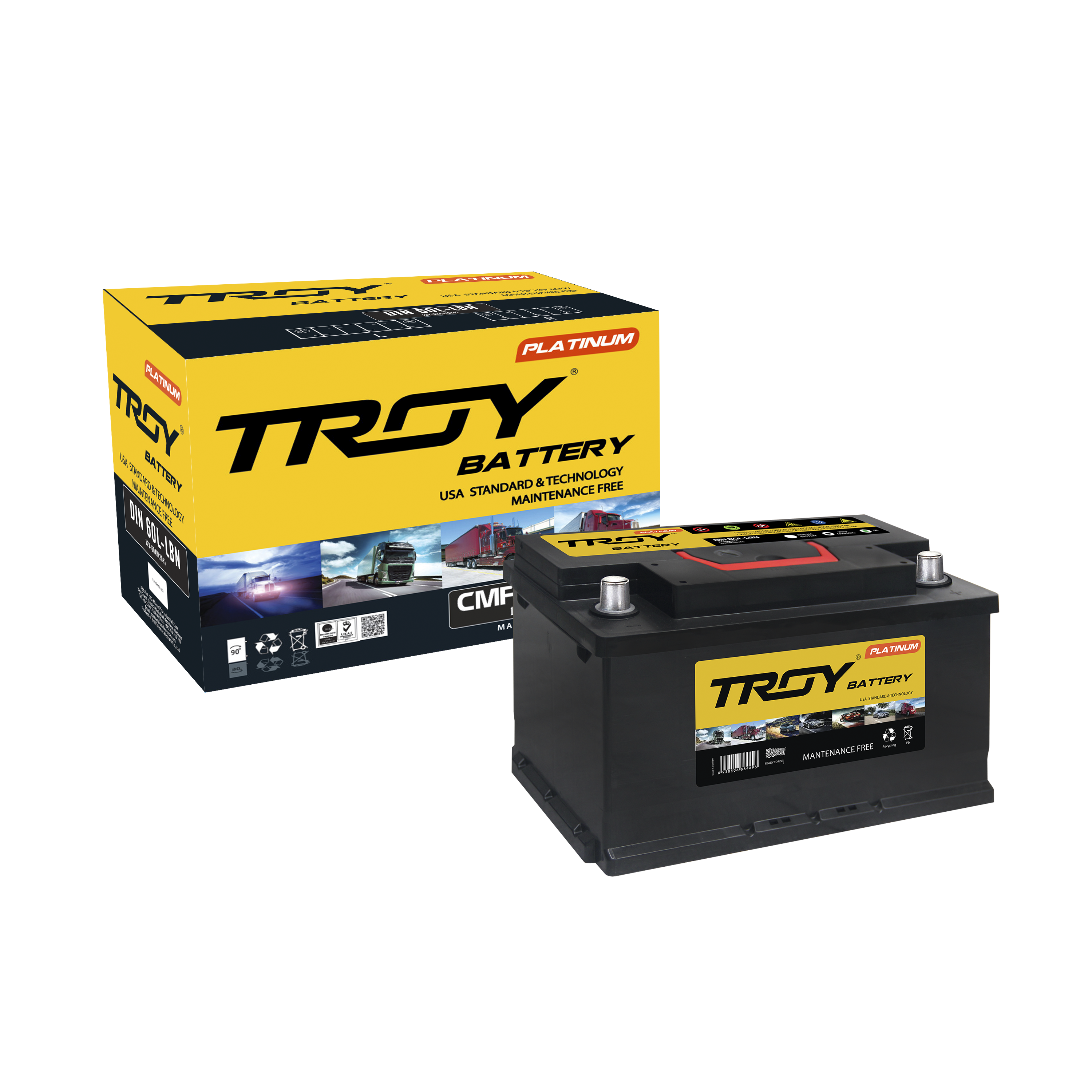 FACTORY PRICE AUTO MF BATTERY DIN60 LBN 60AH HIGH QUALITY CAR BATTERIES for STARTING WHOLESALE PRICE