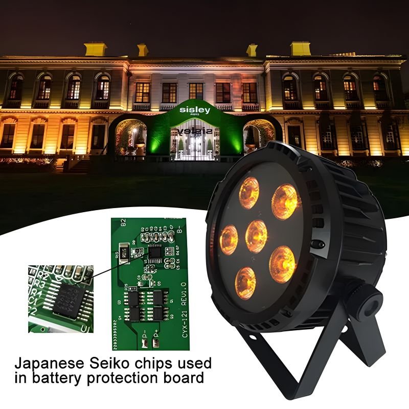 Igracelite IP65 Waterproof Battery Power Stage Lights DMX LED Par Light 6*18W