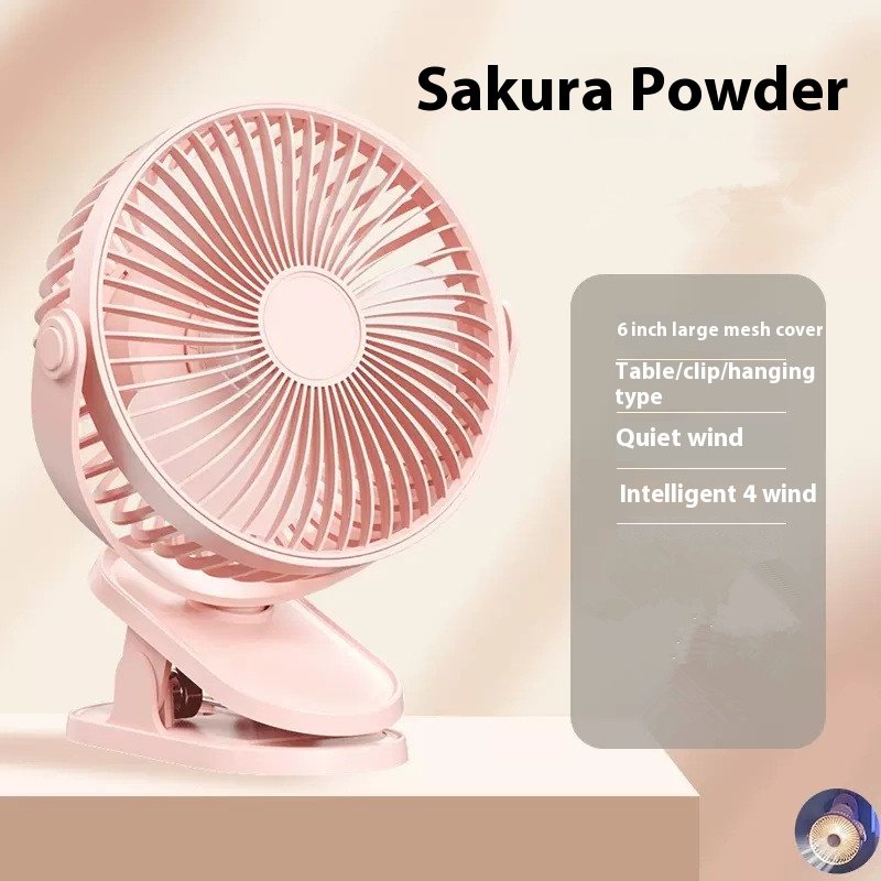 Hot Sale 2400 MA Outdoor Cooling Clip-on Stroller Fan Desktop Usb Charging Portable 6 Inch Fan