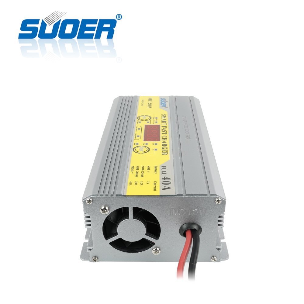 Suoer 12V 40A Three-phase LCD Screen Display Battery Charger Fully Auto Digital Battery Charger From China Manufacturer