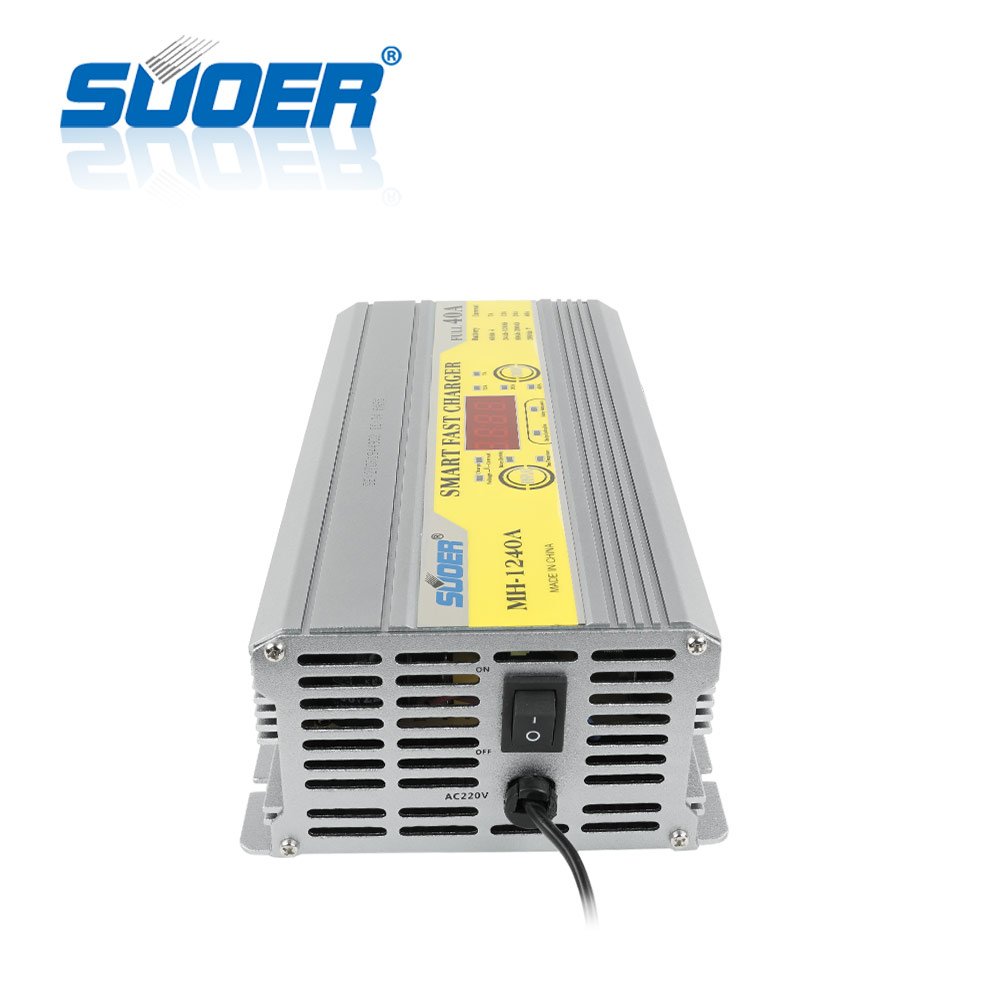 Suoer 12V 40A Three-phase LCD Screen Display Battery Charger Fully Auto Digital Battery Charger From China Manufacturer