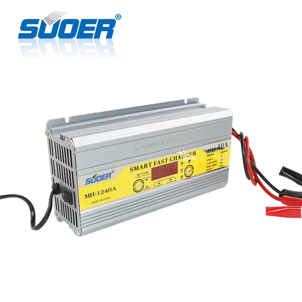 Suoer 12V 40A Three-phase LCD Screen Display Battery Charger Fully Auto Digital Battery Charger From China Manufacturer