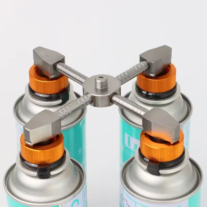 4 in 1 Aluminum Alloy Material Portable Outdoor Camping Gas Stove Connector Gas Cartridge Tank Adapter
