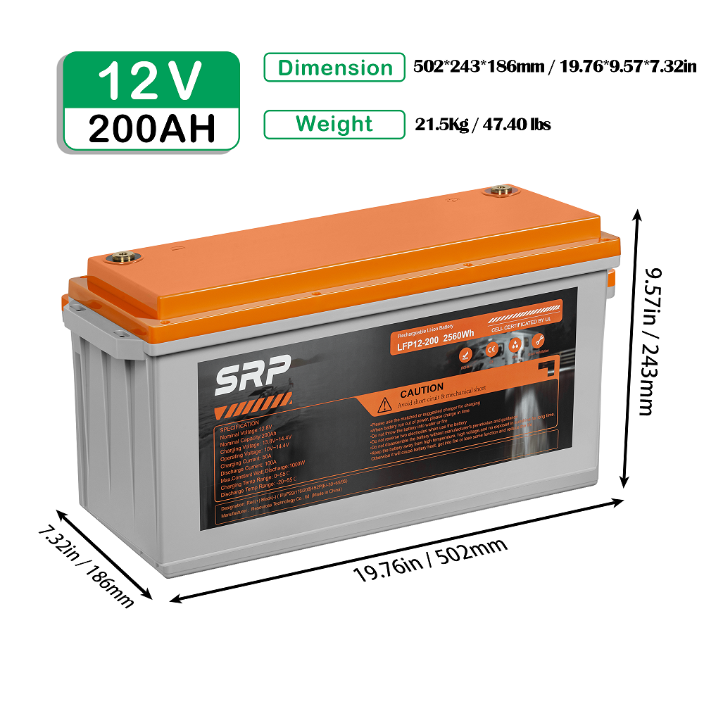 Lifepo4 Battery 12V 200Ah Outdoor Energy Storage Lithium Iron Phosphate Battery With Smart BMS For Home Energy System