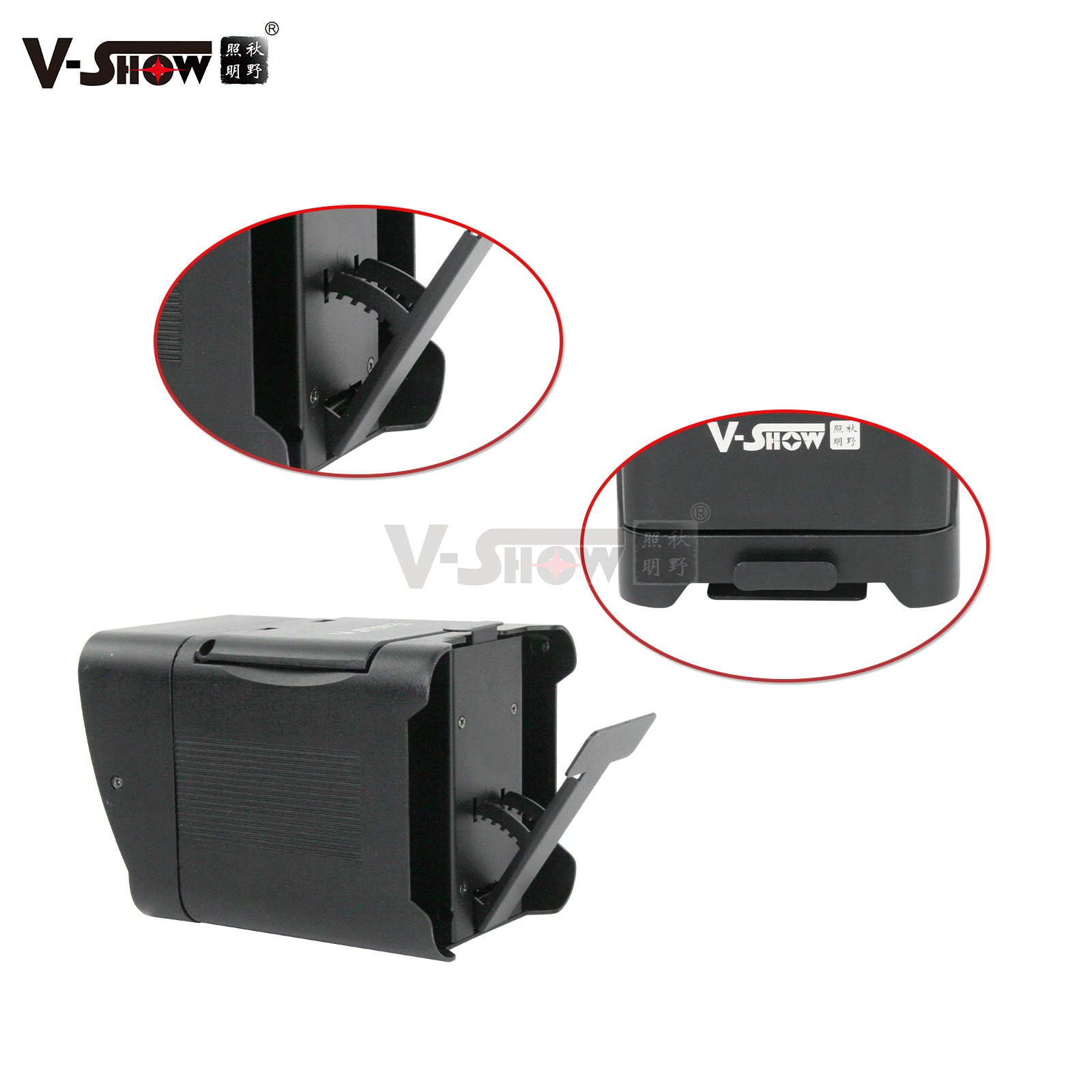 VSHOW FWBR0406 Outdoor Waterproof IP65 Battery Powered Wireless Dmx 4 Leds 18W 6in1 Rgbwa Uv Led Uplight