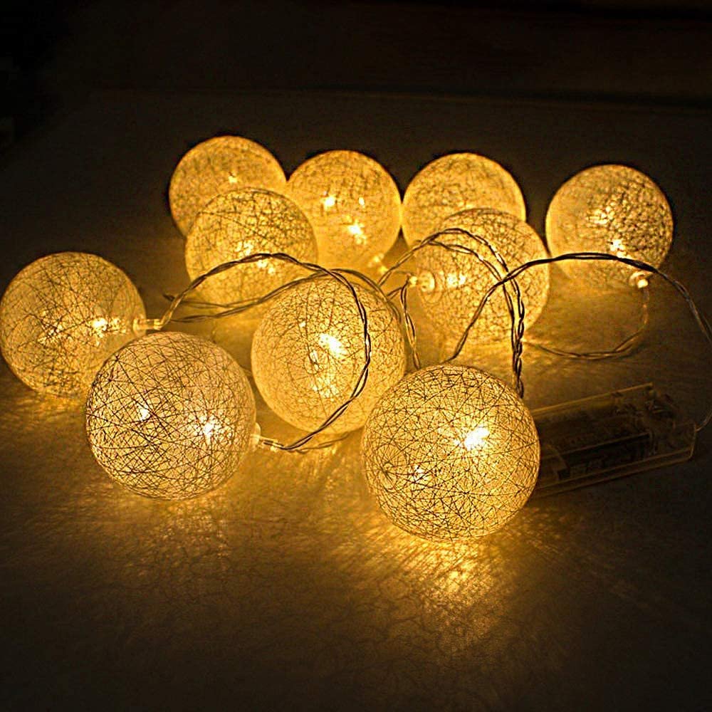 IP44 Garland Battery Operated Led Christmas Fairy Holiday Party Garden Wedding Decorative Indoor Cotton Ball Lights