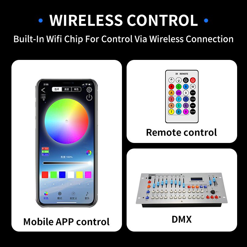 Mglight 8pcs Wireless Stage Light 360 Outdoor DMX512 RGB Bar Battery LED Pixel Tube with Flight Case for Party Disco Bar