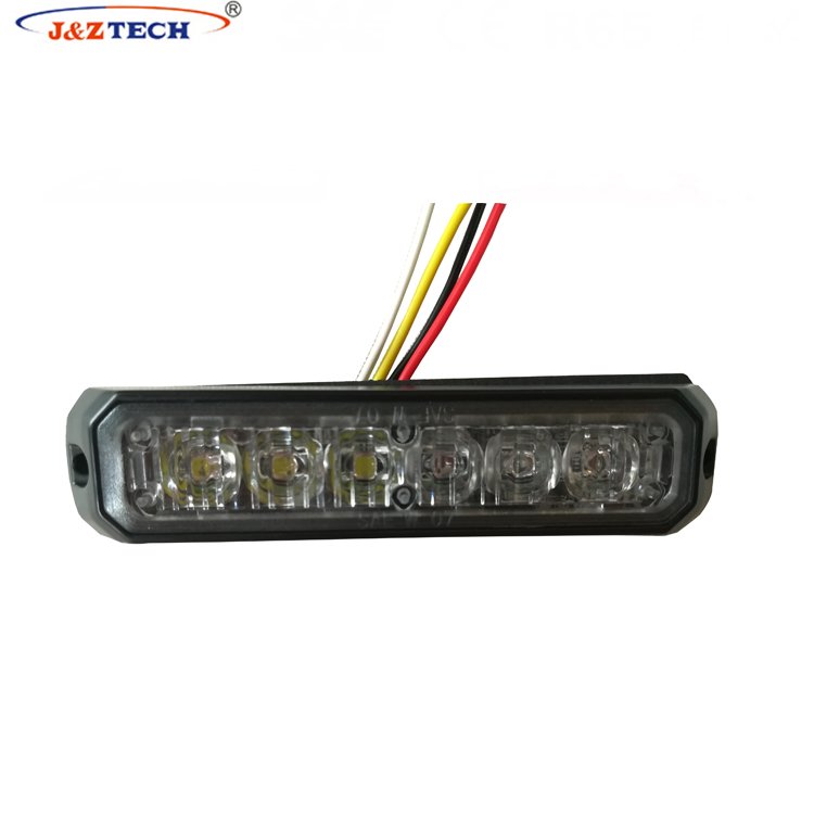 Waterproof Ice Blue 6 LED Warning Grille Light Strobe Surface Mount Amber Red Lighthead