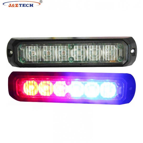 Waterproof Ice Blue 6 LED Warning Grille Light Strobe Surface Mount Amber Red Lighthead