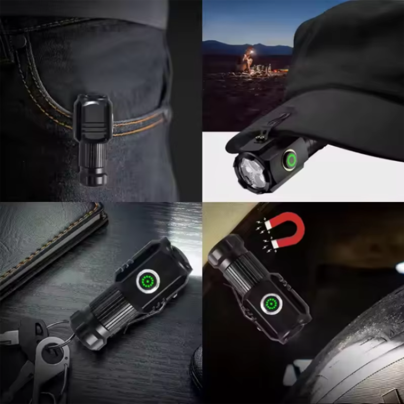 1000 Lumens Aluminum Alloy 3 LED Glare Flashlight Super Bright Mini Portable Tactical Flashlight Outdoor Torch With Magnet