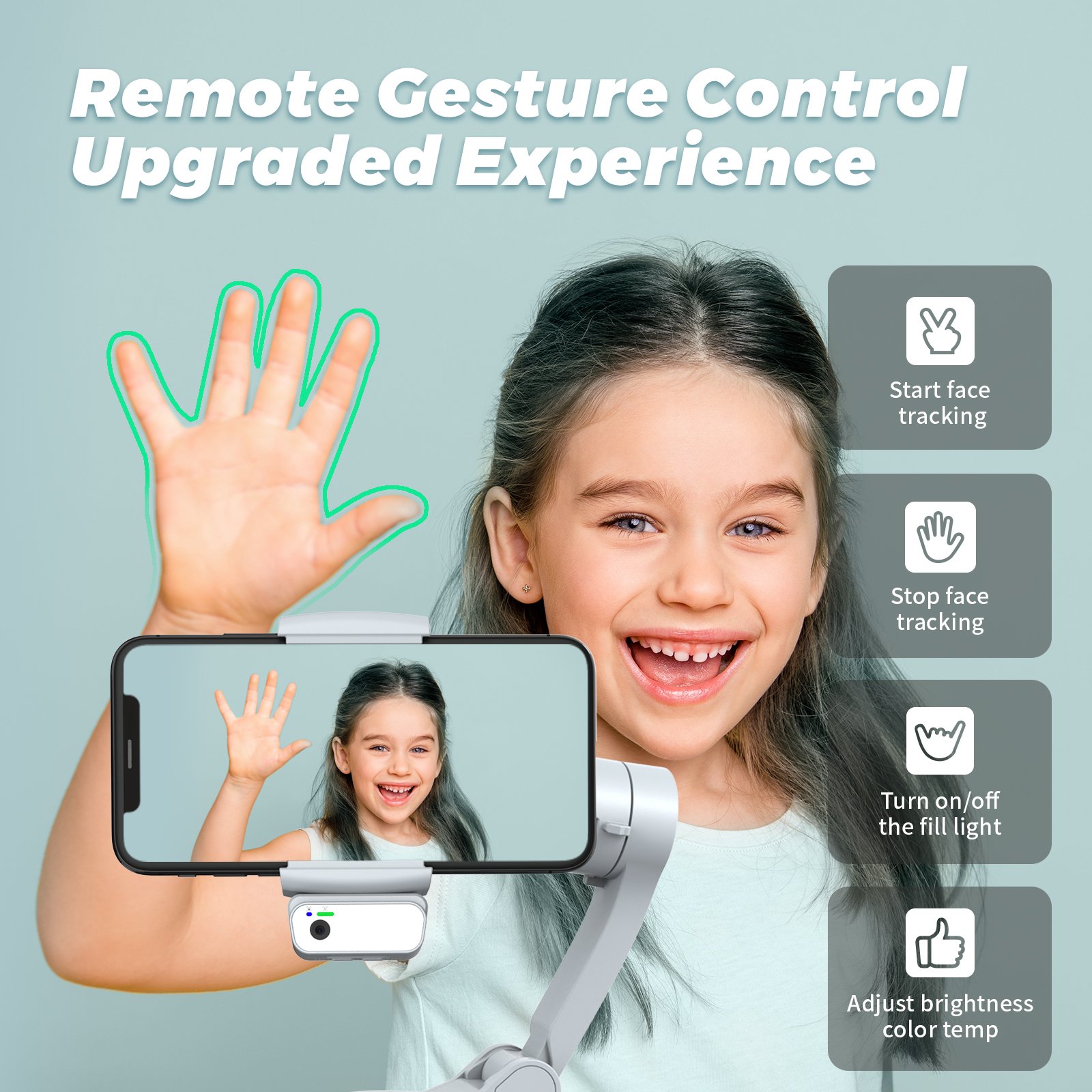 L7pro Plus 3-axis Gimbal Stabilizer Phone Gimbal Stabilizer With Remote Gesture Control Ai Auto Face Tracking With Vlog Light