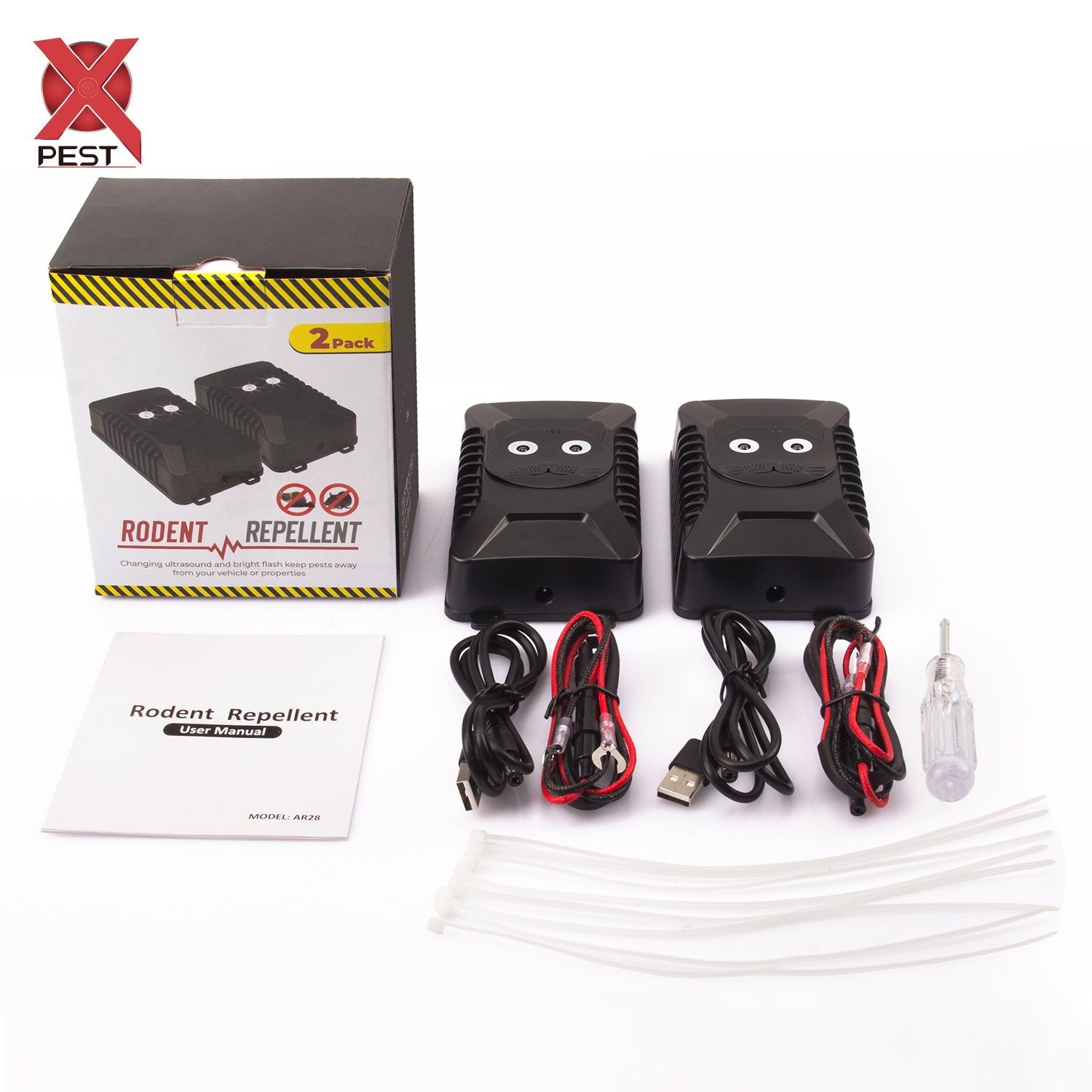 New 2024 Powerful Rodent Repelleller Under Hood Rodent Ultrasonic Mice Deterrent with Ultrasound Marten Mouse Repeller