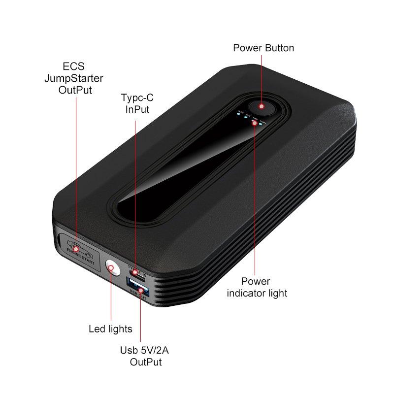 Factory Direct Car Jump Starter 10000mah 12V Multi-functional Jump Starter Emergency Tool Starter Auto