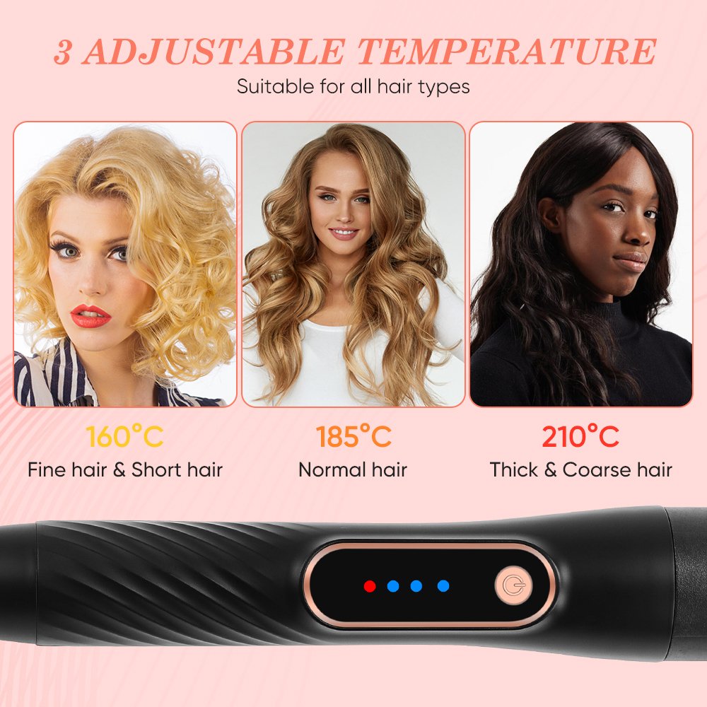 Portable Curling Iron Brush Volumizing Heated Styler Curling Comb Professional Nylon Hair Brush Ionic Hair Curler Hot Brush