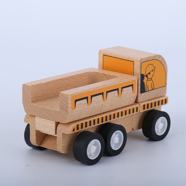 Educational Wooden Toy Kids Brain Training Alternative Car Truck Wooden Construction Truck Toy