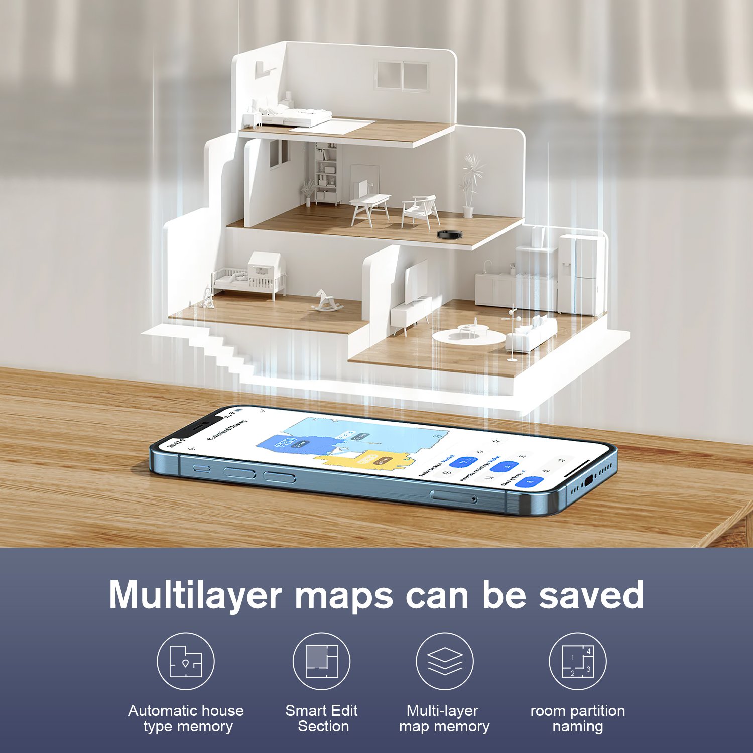 High-Capacity Vacuum Alexa Battery Robo Multifunctional Sweeping Mopping Laser Robot Mop Cleaner