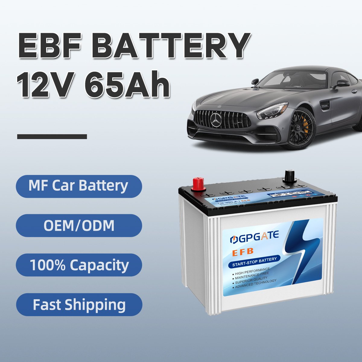 Start and Stop Car Battery 12V 65AH EFB Q85 Car Battery MF Lead Acid Battery for High-end Car Starting