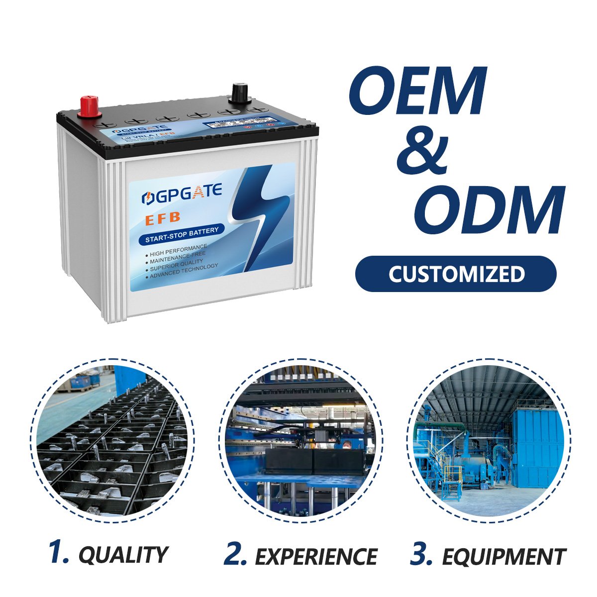 Start and Stop Car Battery 12V 65AH EFB Q85 Car Battery MF Lead Acid Battery for High-end Car Starting