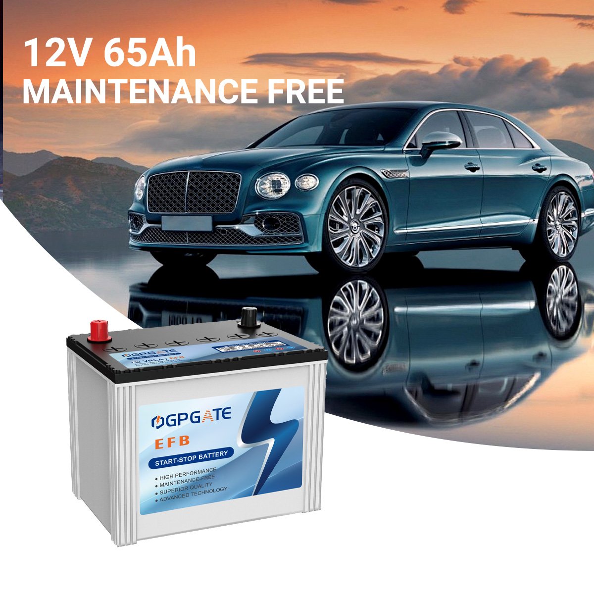 Start and Stop Car Battery 12V 65AH EFB Q85 Car Battery MF Lead Acid Battery for High-end Car Starting