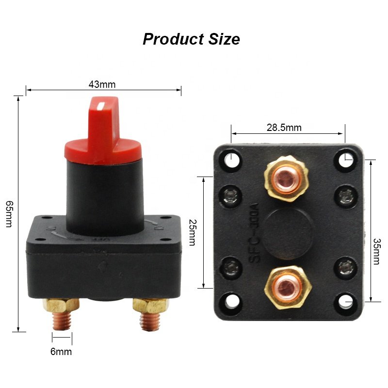 100A 60VDC Universal Car Auto Battery Disconnect Boat Cut Off Kill Switch