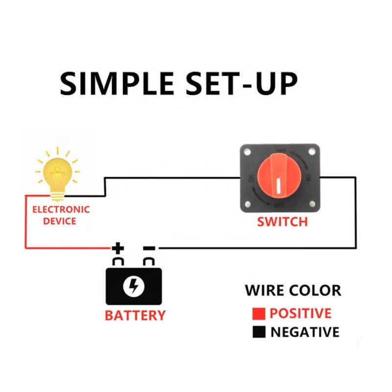100A 60VDC Universal Car Auto Battery Disconnect Boat Cut Off Kill Switch