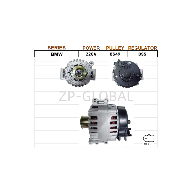 Auto Alternator for Car Types 12317573754 for BMW 740i/X6