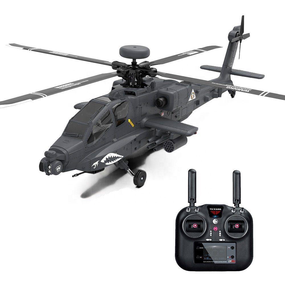 YXZNRC Flybarless F11S AH 64D Apache Scale 3D RC Helicopter Remote Control Airplane with GPS Gyro Brushless FPV 5.8G Camera RTF