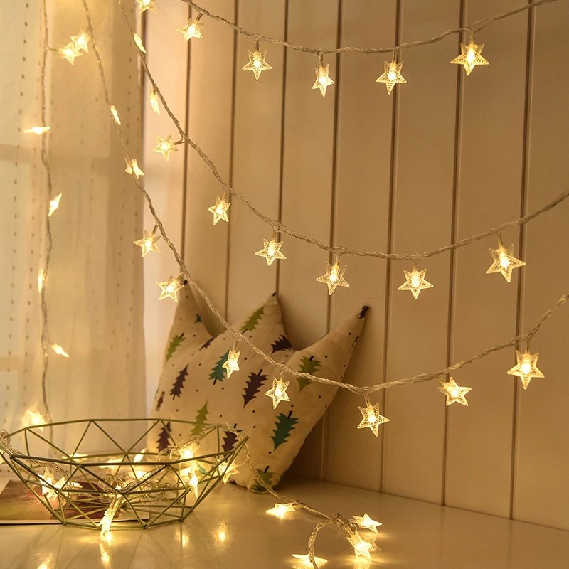 1.5m 6m 10m LED Star String Lights Christmas Garland Battery USB Powered Wedding Party Curtain String Fairy Light for Home