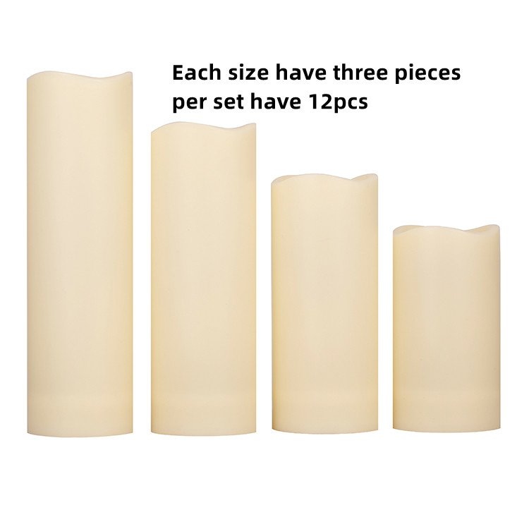 12Pack Flickering Battery Operated Waterproof Led Candle Light with 2 Remote Control 3d Real Flame Electronic Candle for Outdoor