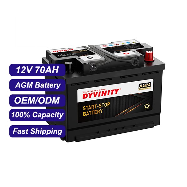 New 12V 70Ah AGM MF Battery Lead Acid Auto Battery for Car Start Stop System JIS Standard Free Maintenance