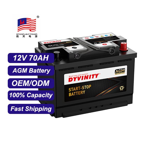 New 12V 70Ah AGM MF Battery Lead Acid Auto Battery for Car Start Stop System JIS Standard Free Maintenance