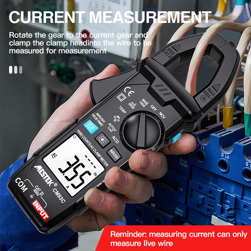 6000 Counts True-rms Digital Clamp Meter 600A AC Current Voltage Frequency Tester Auto Range Pinza Amperimetrica Clamp Meter