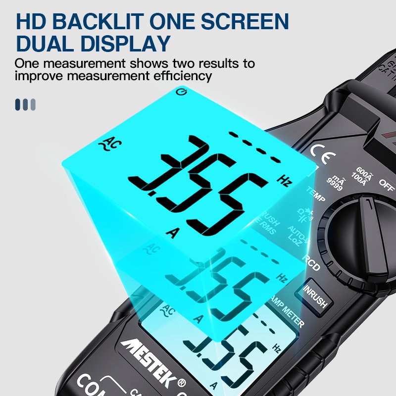 6000 Counts True-rms Digital Clamp Meter 600A AC Current Voltage Frequency Tester Auto Range Pinza Amperimetrica Clamp Meter