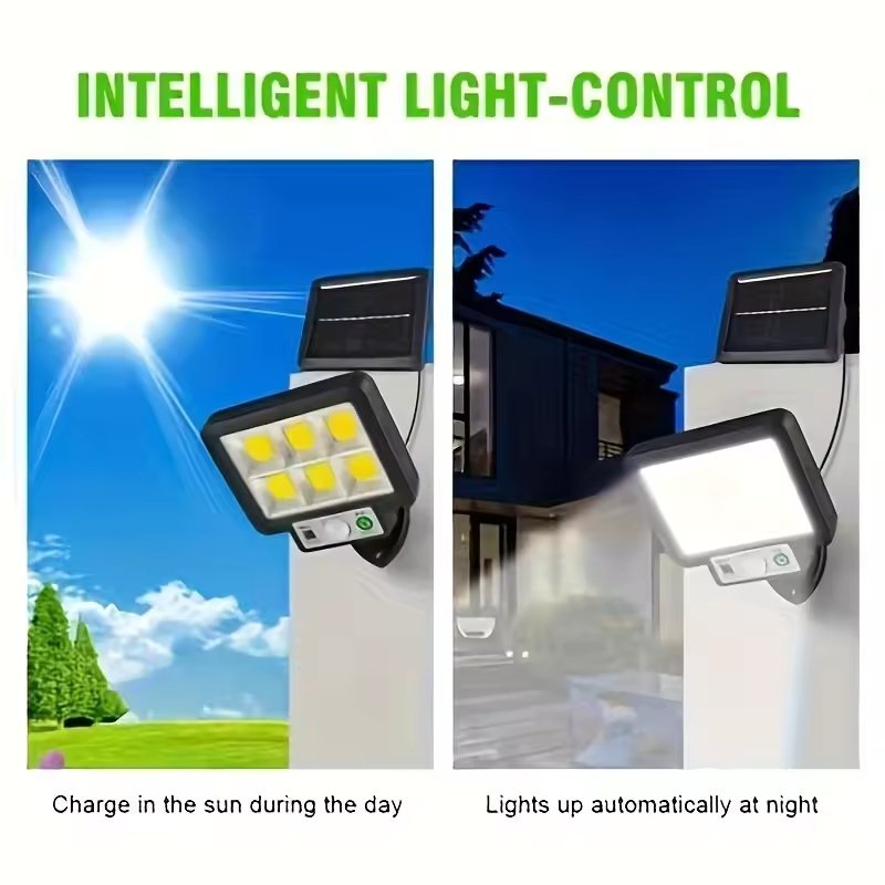 New Solar LED Split Induction Lamp Remote Control Waterproof for Home Outdoor Garden Garage IP65 Rating Landscape Small Sizes