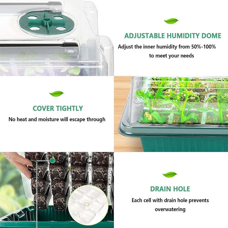 318 Full Spectrum Smart Adjustable Brightness Plant Germination Tray Seed Startup Tray with Growth Light