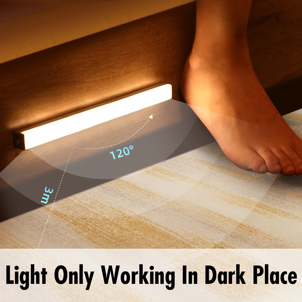Usb Rechargeable Motion-activated Led Wardrobe Wireless Wall Light Strip bar Induction Lighting Display Cabinet Lights