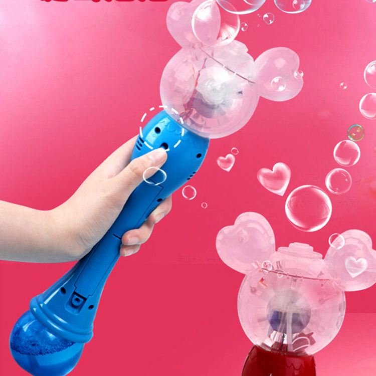 SS Electric Mouse Bubble Machine Cute Animal Bubble Stick Toys for Kids Playing Bubble Blower Wand with Music and Lights