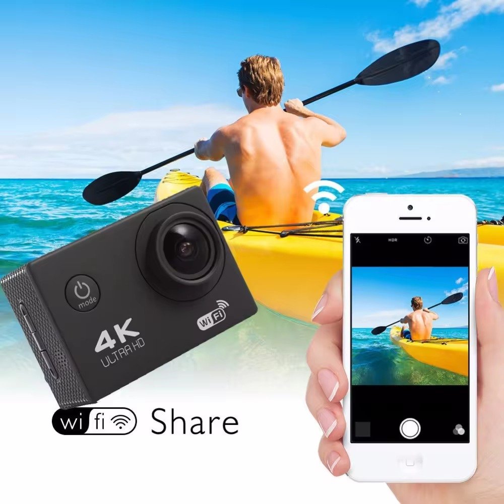 D800S-WIFI Waterproof Sports Action Camera Remote Loop Recording Car Mode Motion Detection 4K Video-High Go Pro Alternative