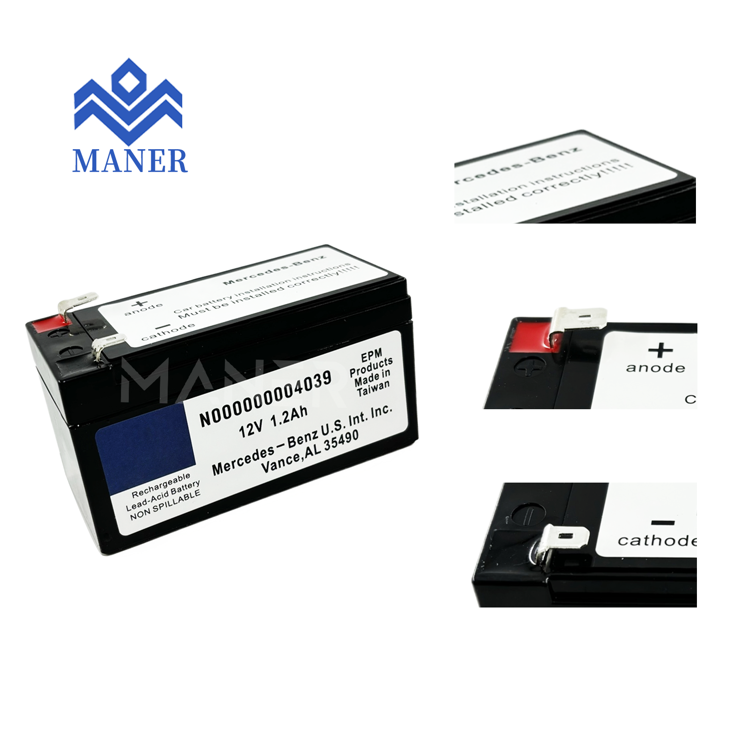 MANER Auto Engine Systems N000000004039 High Quality Cars Auxiliary Battery for Mercedes Benz C218 C219 X218 X164 X166