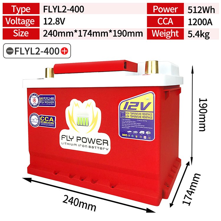 New Design Maintenance Free Lifepo4 Battery 12v 40Ah L2-400 Car Auto Battery Deep Cycle 1200cca VS Lead Acid Battery