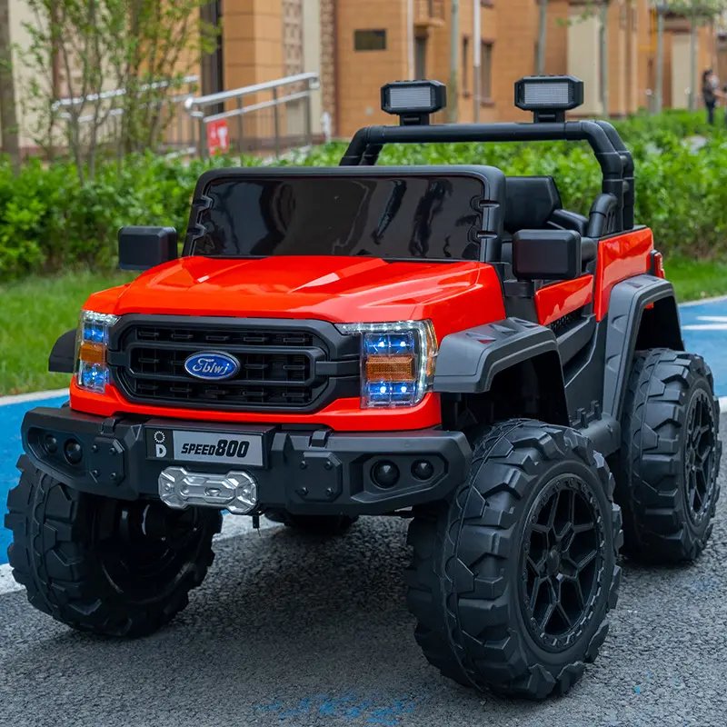 Children's Electric Four-Wheel Vehicle Double Drive Remote Control Toy Car Battery-Powered Plastic Auto Toy