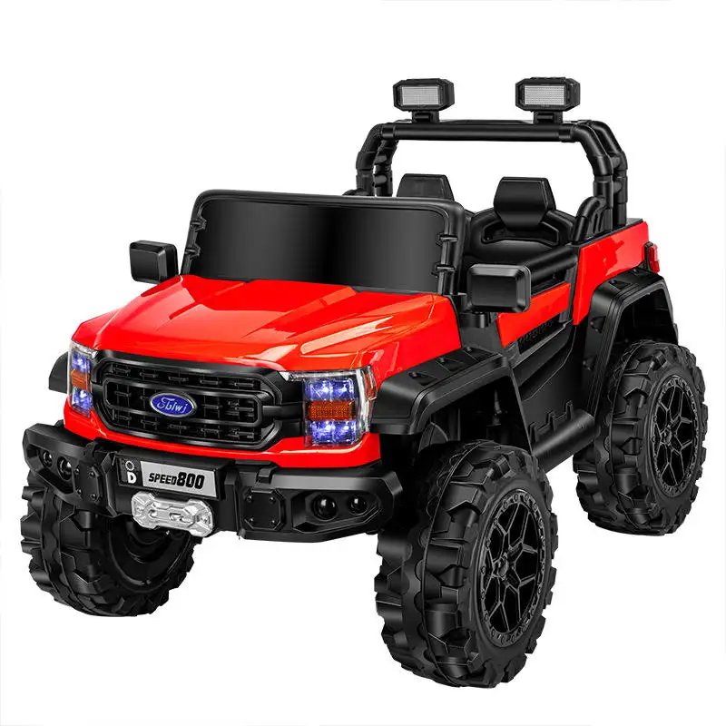 Children's Electric Four-Wheel Vehicle Double Drive Remote Control Toy Car Battery-Powered Plastic Auto Toy
