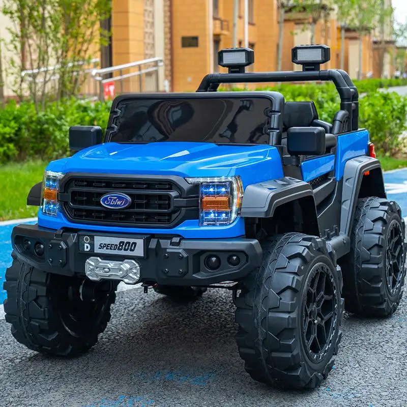 Children's Electric Four-Wheel Vehicle Double Drive Remote Control Toy Car Battery-Powered Plastic Auto Toy