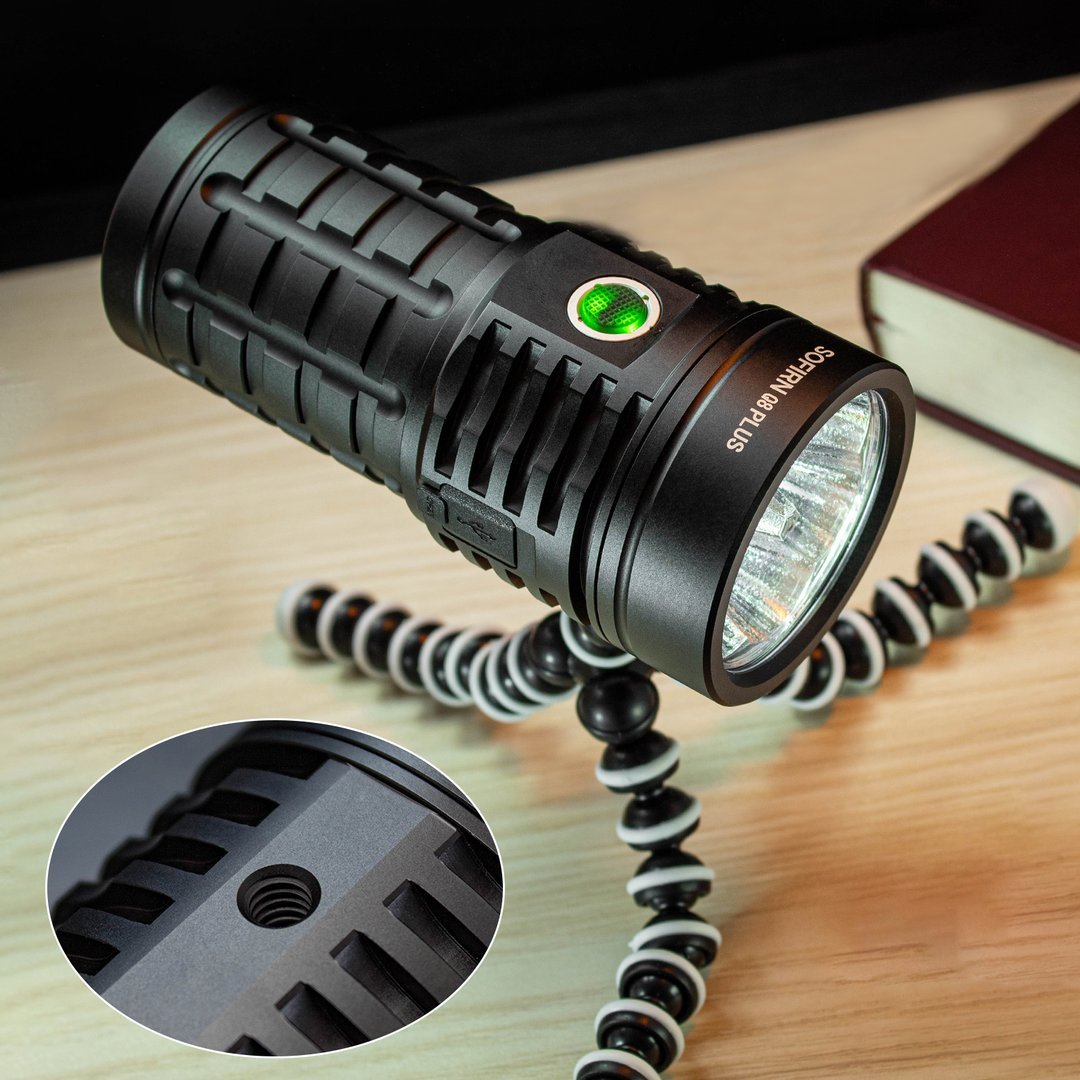Q8 Plus Super Powerful 16000lm LED Flashlight USB-C Rechargeable 21700 Anduril 2.0 Torch