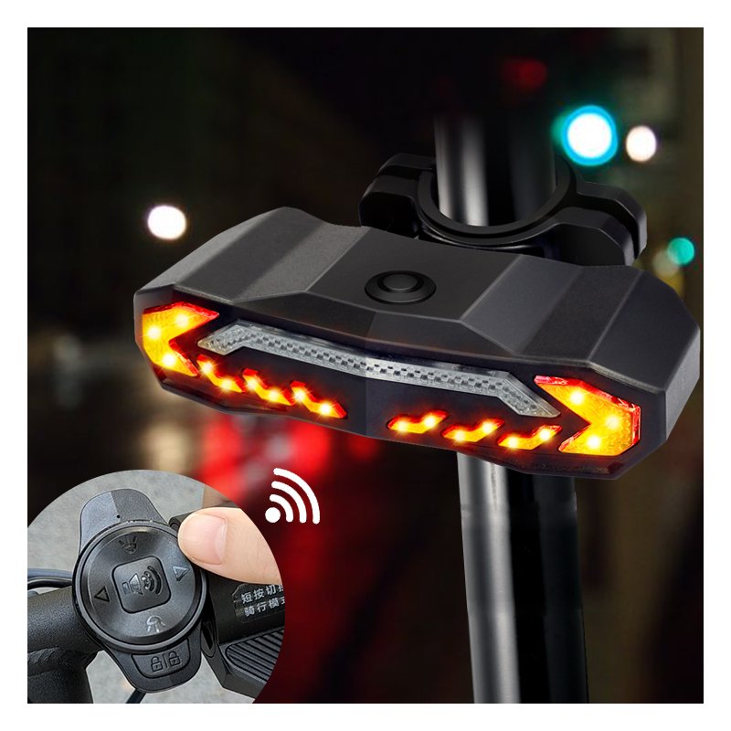 Waterproof IP65 Smart Brake Sensor Bicycle Rear Light Alarm Rechargeable Scooter Bike Turn Signal Warning Lamp Auto Brake Light