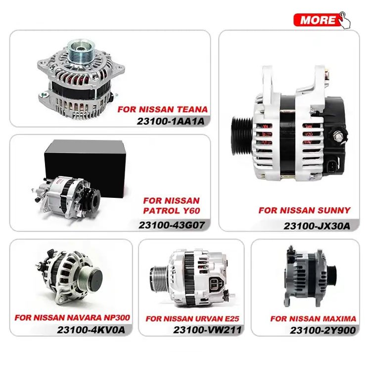 Manufacturer Auto Spare Parts Car Alternator for NISSAN NAVARA TIIDA PATROL PICKUP D22 PATHFINDER URVAN TD27 QD32 ZD30
