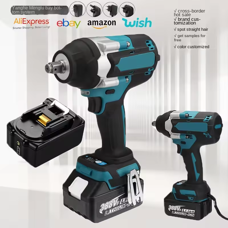 700N Industrial Impact Wrench 20v Brushless Torque Wind Gun Electric Rechargeable Makital Battery Wind Gun Auto Repair