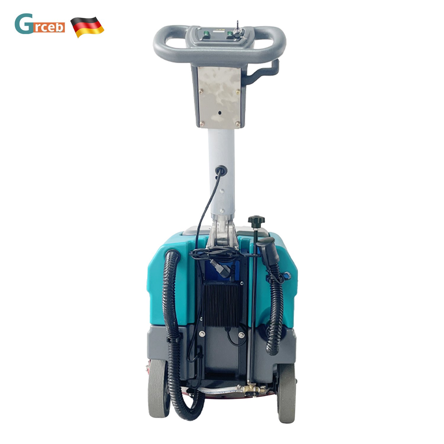 GS400 Electric Mini Auto Floor Scrubber Dryer Battery-Powered Walk-Behind Home Restaurant Use Adjustable Handle New Condition
