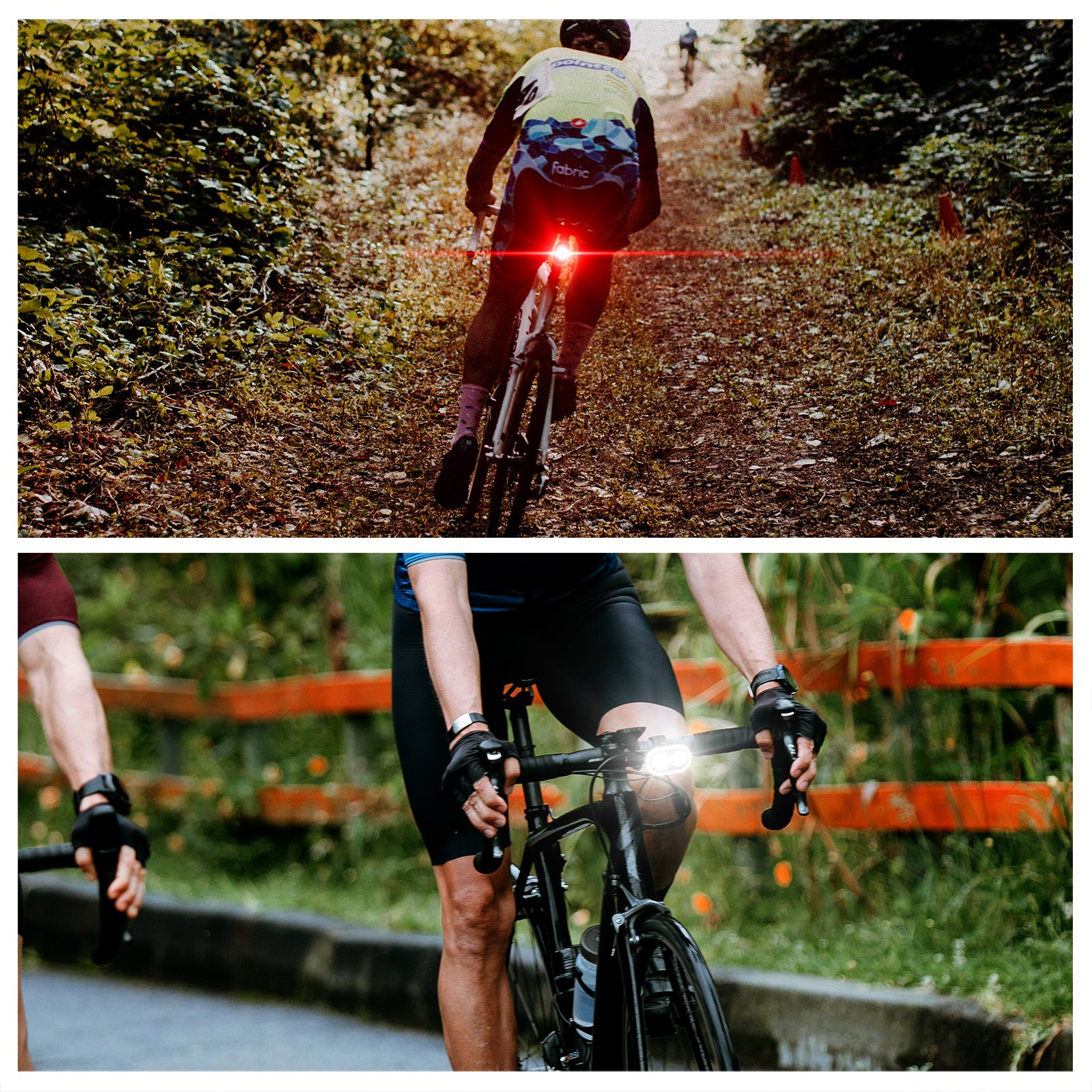 CYCLAMI CY300T Bike Light Set MTB Road Cycling Light Waterproof 300LM Bicycle Headlight + Smart Rear Light Auto Brake Sensing
