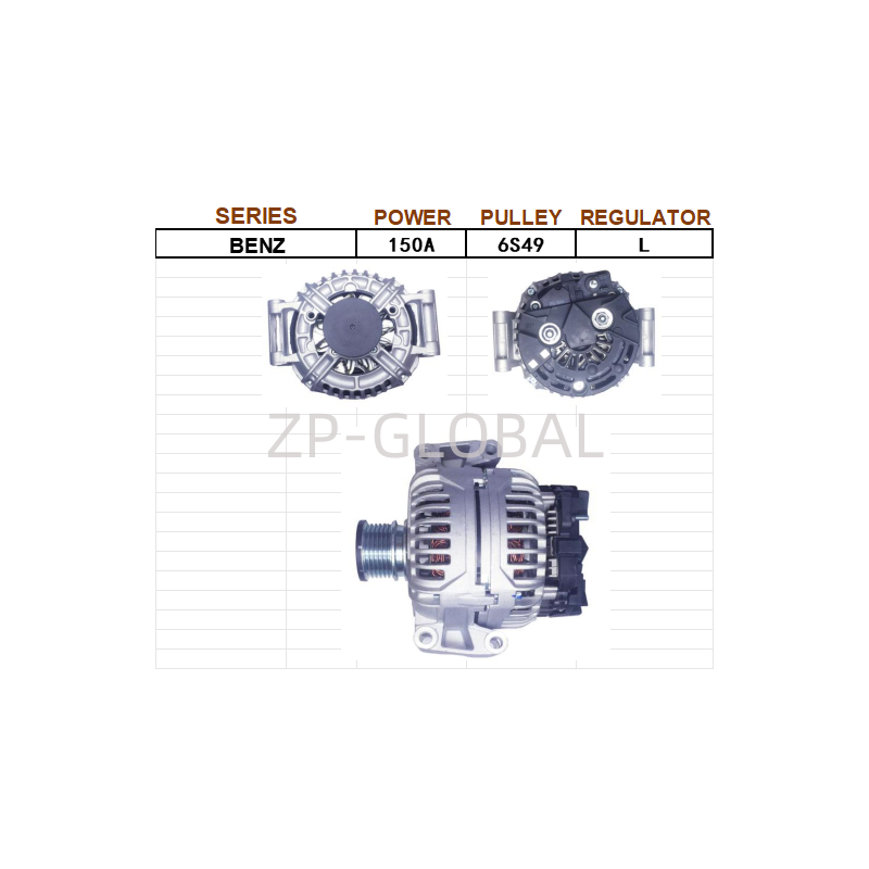China Power Alternator for Cars A0131541302 for Mercedes Benz/Lexus Vito 646/639/636